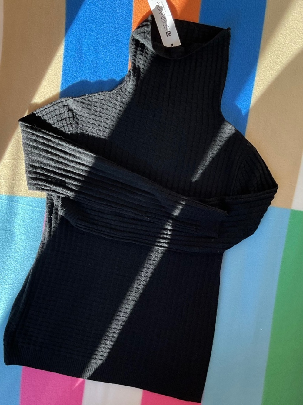 Spanner black knit turtleneck, women size XS